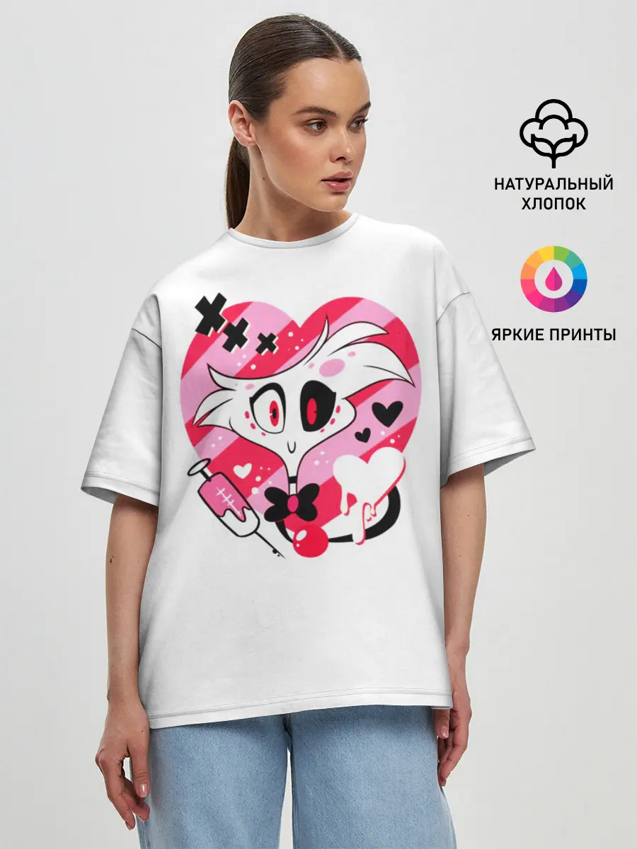 Женская футболка оверсайз / Hazbin Hotel