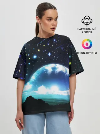 Женская футболка оверсайз / ЛУНА