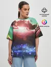 Женская футболка оверсайз / ЗАКАТ НОЧНОЙ