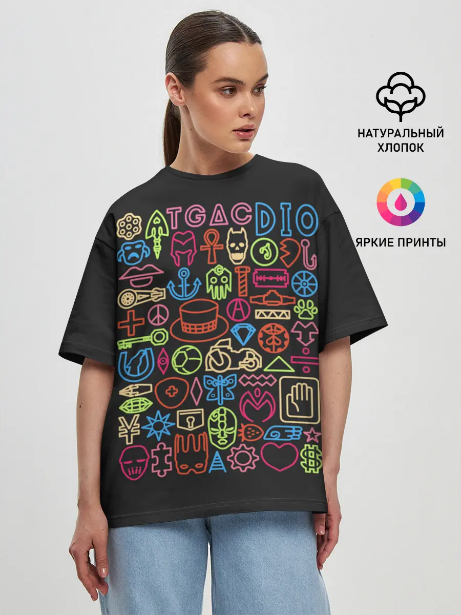 Женская футболка оверсайз / Приключения ДжоДжо