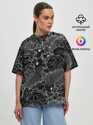 Женская футболка оверсайз / Карпы кои