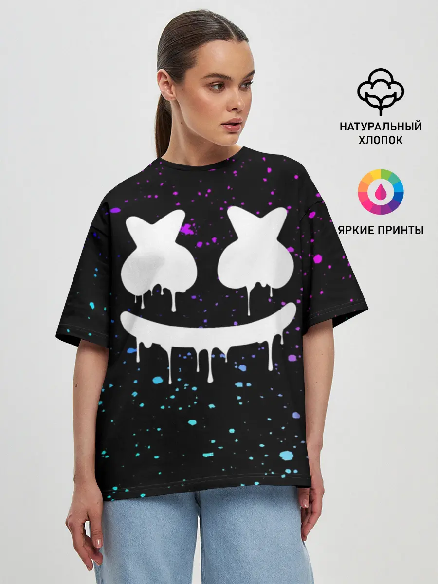 Женская футболка оверсайз / MARSHMELLO Melt
