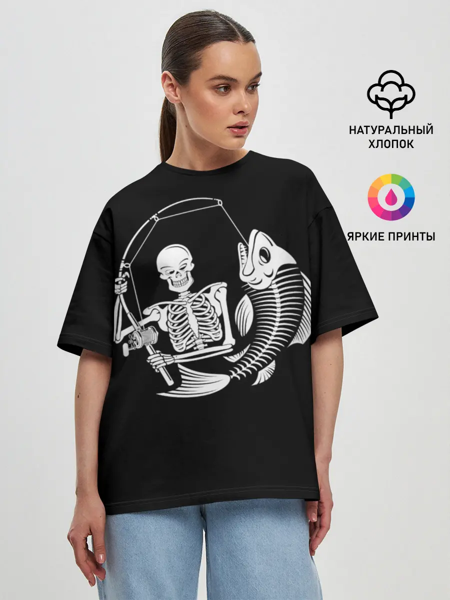 Женская футболка оверсайз / Fishing