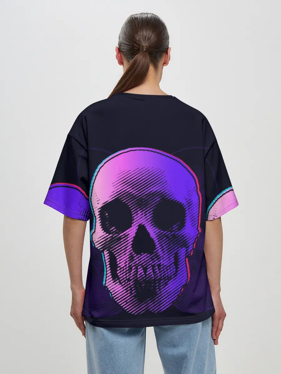Женская футболка оверсайз / Токсичный череп