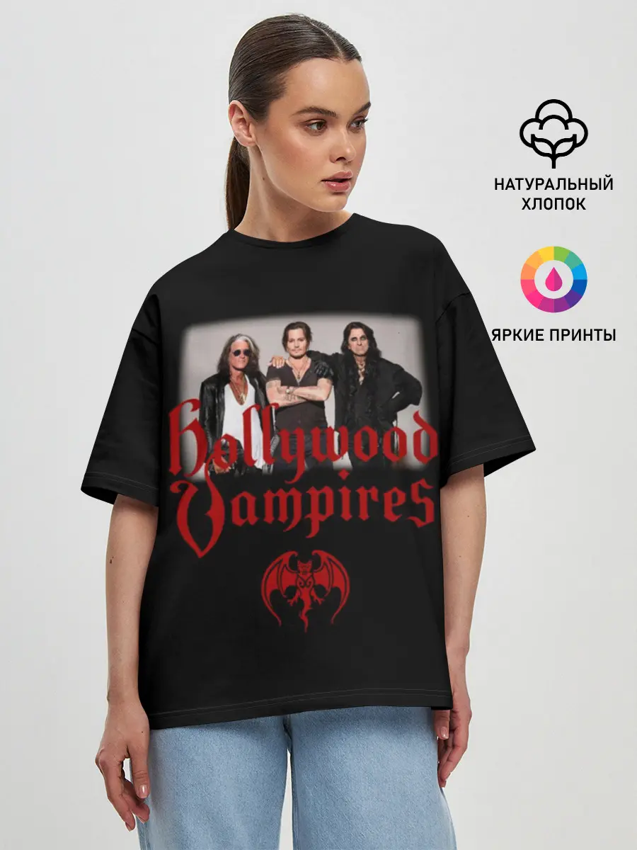 Женская футболка оверсайз / Hollywood Vampires