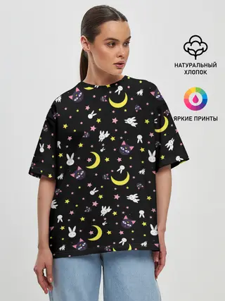 Женская футболка оверсайз / Sailor Moon Pattern