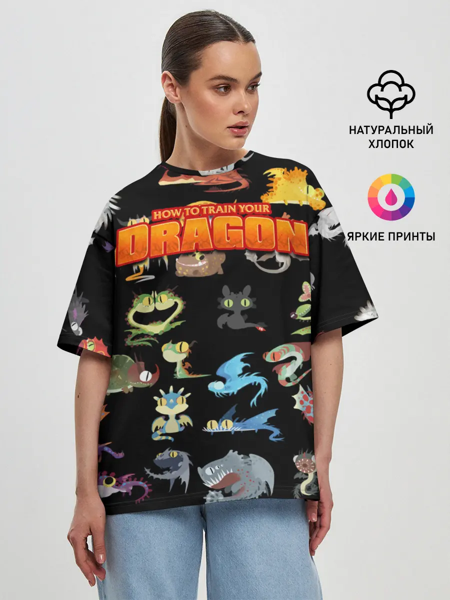 Женская футболка оверсайз / How to Train Your Dragon