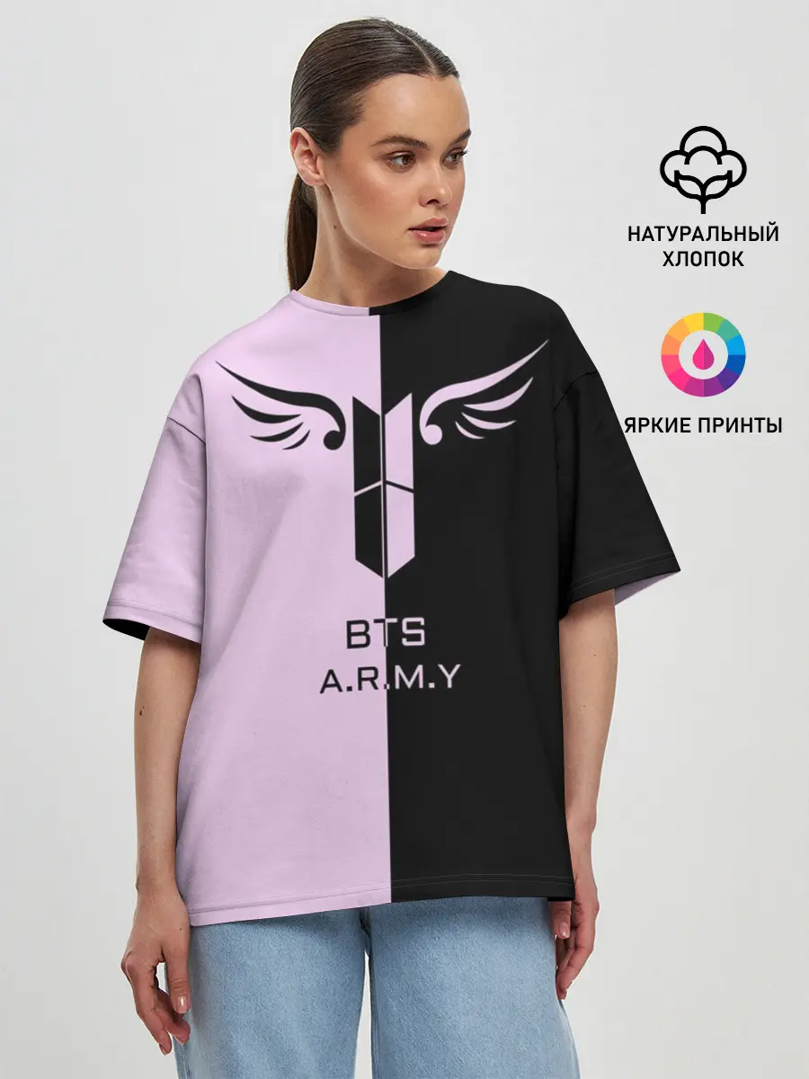 Женская футболка оверсайз / BTS A.R.M.Y