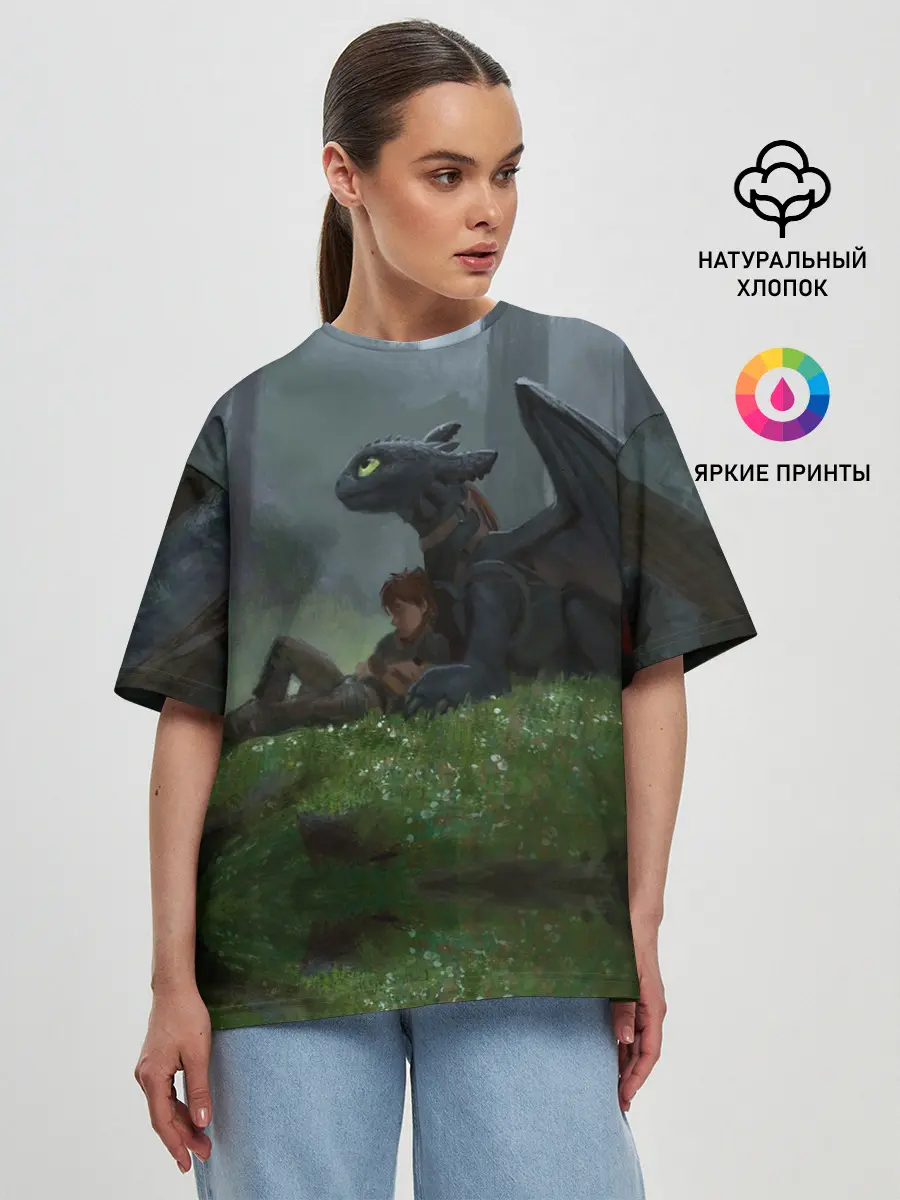 Женская футболка оверсайз / Верные друзья