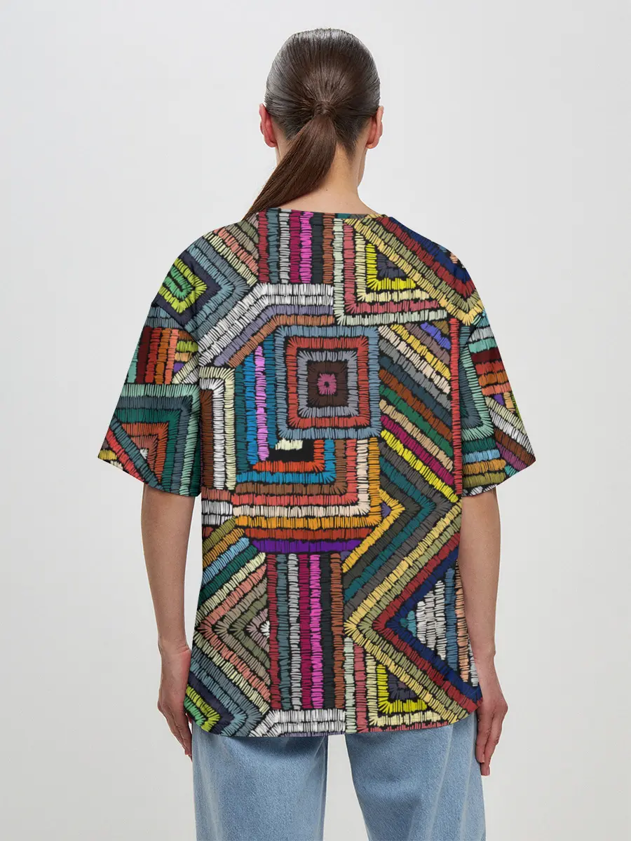 Женская футболка оверсайз / Этнический орнамент