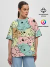 Женская футболка оверсайз / Акварельные Зайки