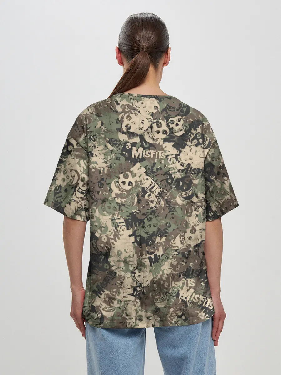 Женская футболка оверсайз / Misfits камуфляж