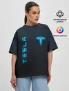 Женская футболка оверсайз / TESLA