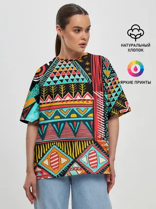 Женская футболка оверсайз / Африканский стиль