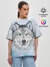 Женская футболка оверсайз / Волк