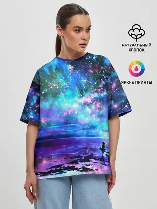 Женская футболка оверсайз / Романтика