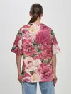 Женская футболка оверсайз / Акварель, розы