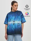 Женская футболка оверсайз / Абстракция музыка