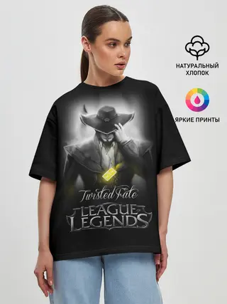 Женская футболка оверсайз / League of Legends,Twisted Fate