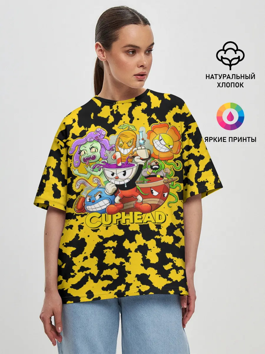 Женская футболка оверсайз / Cuphead