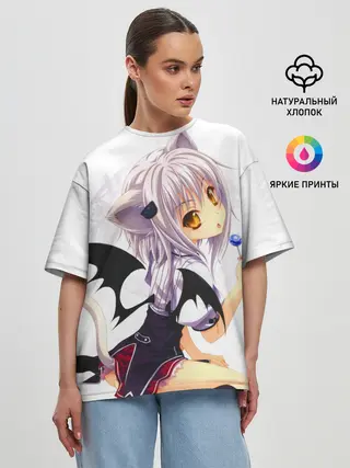 Женская футболка оверсайз / High School DxD, Конэко
