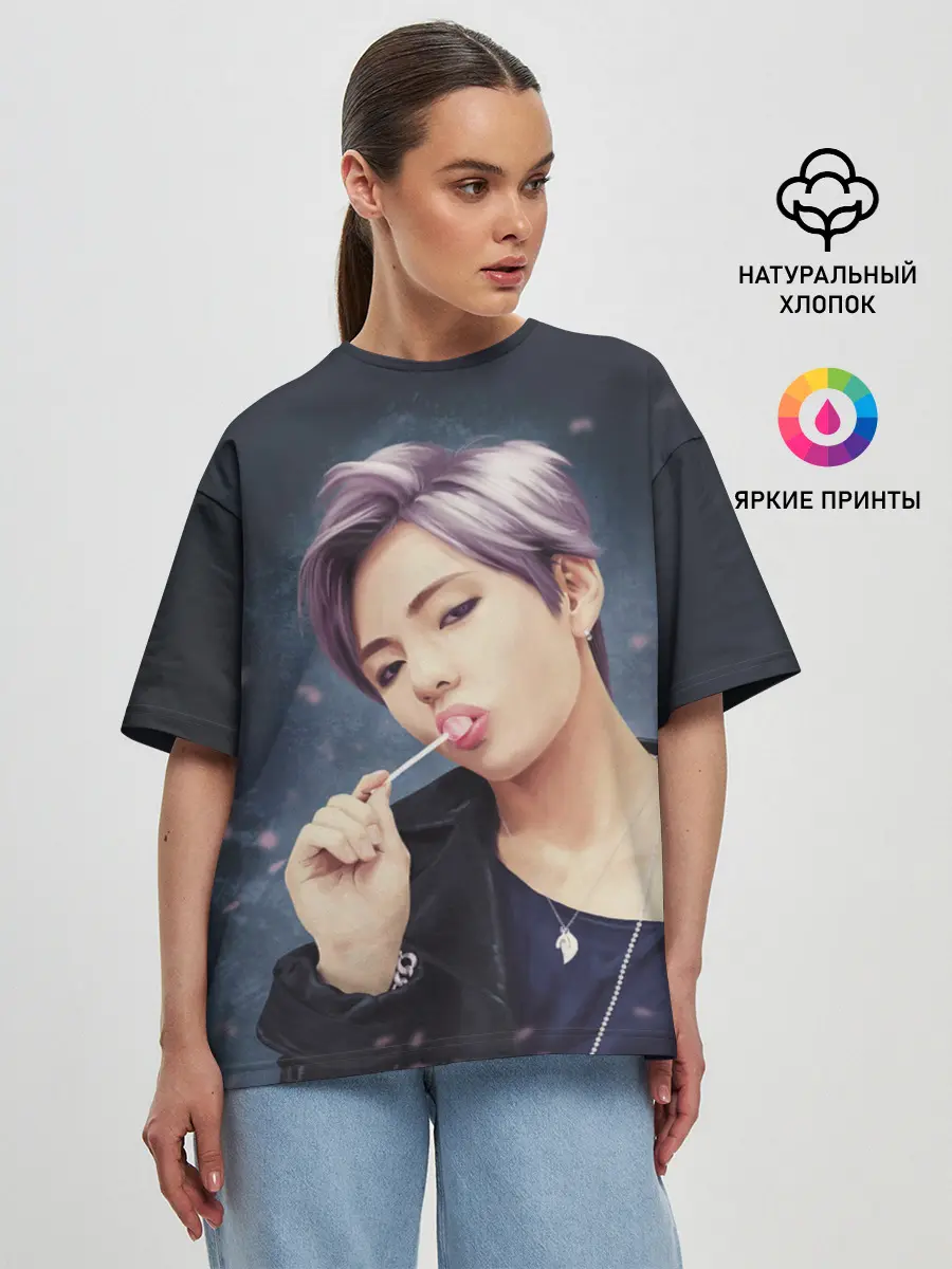 Женская футболка оверсайз / Hair