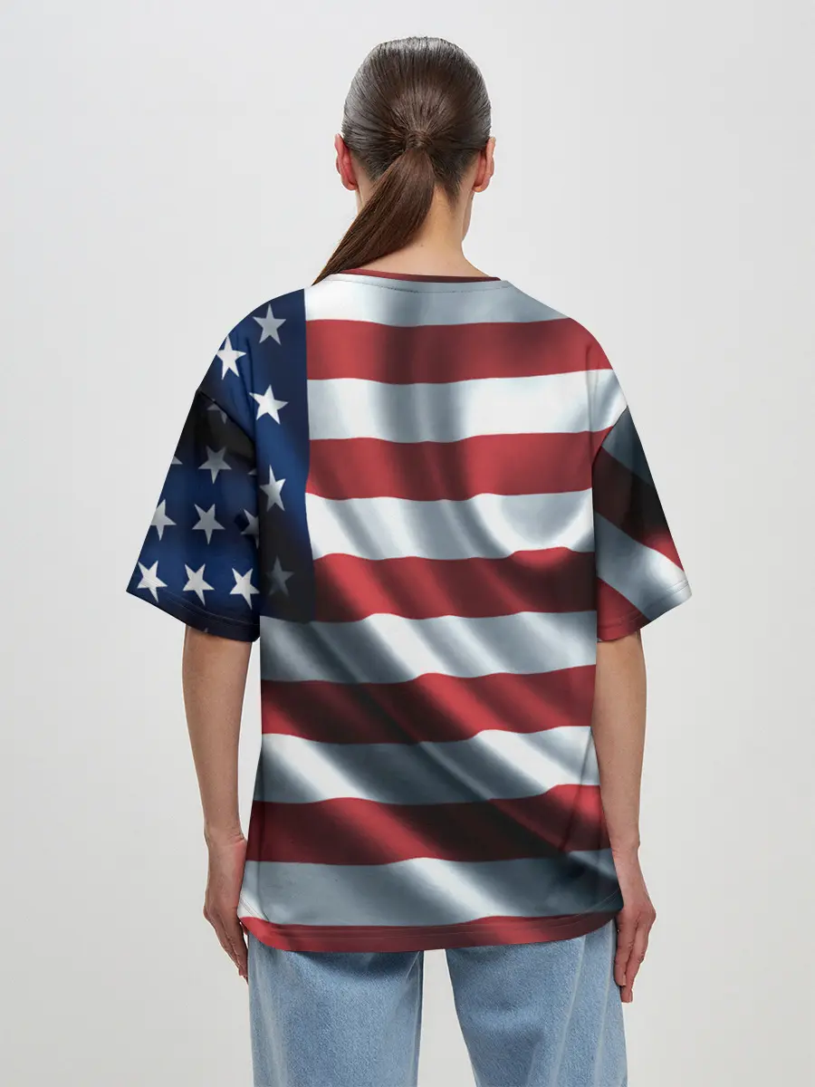 Женская футболка оверсайз / Символика Америки