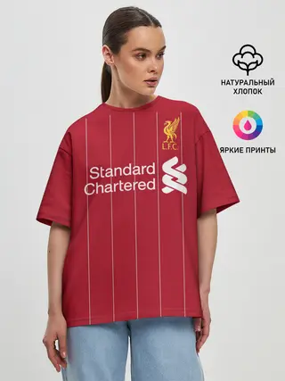 Женская футболка оверсайз / Liverpool home 19-20