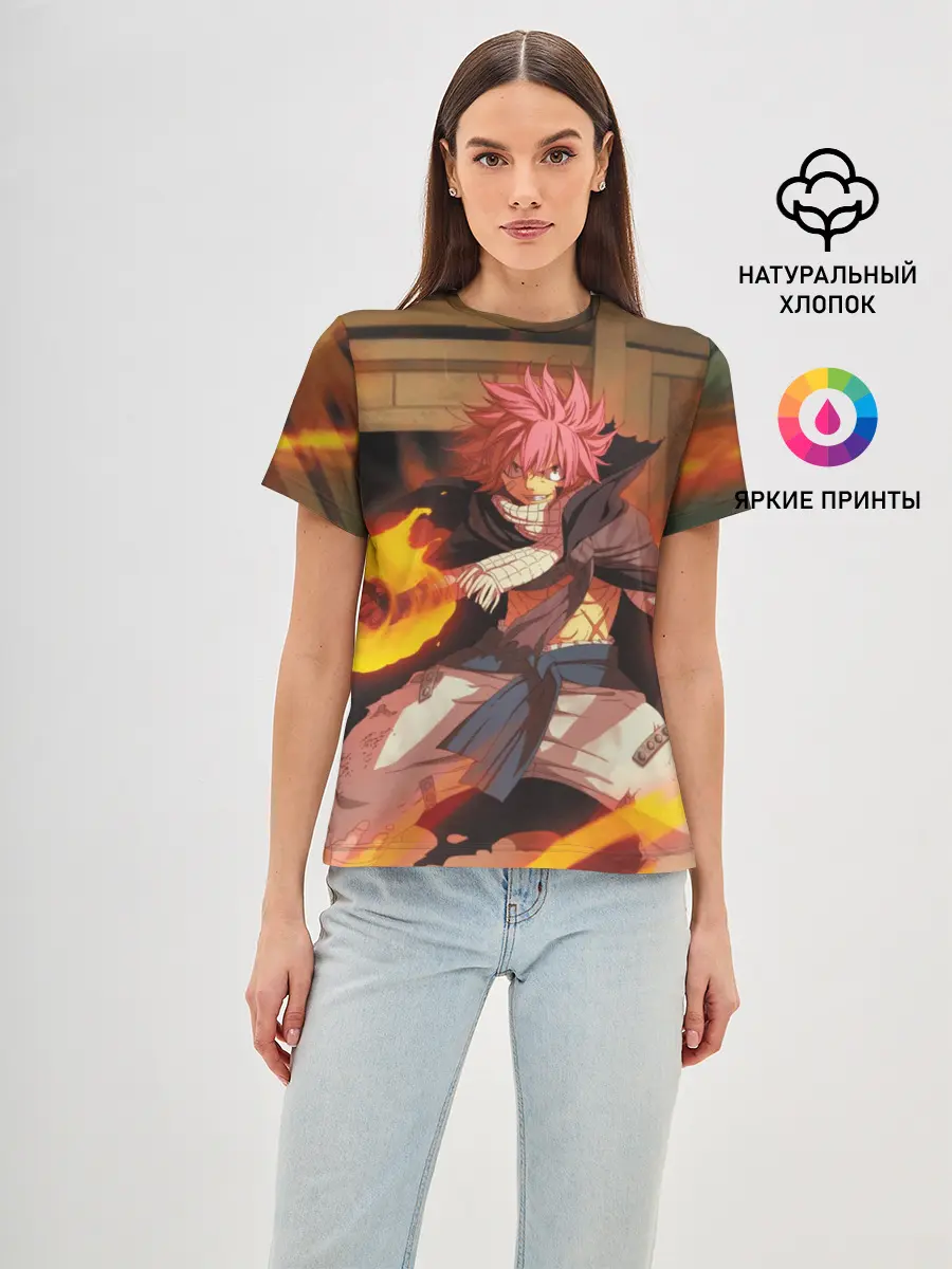 Женская базовая футболка / Нацу огненный боец