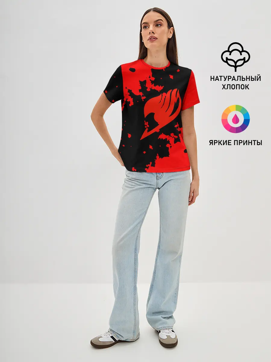 Женская базовая футболка / Хвост Феи красные зоны