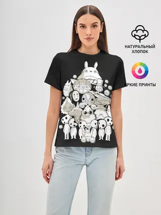 Женская базовая футболка / Герои Миядзаки