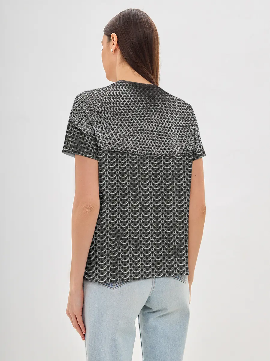 Женская базовая футболка / Кольчуга с горловиной