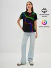 Женская базовая футболка / Неоновый хаос 3D/Neon chaos 3D