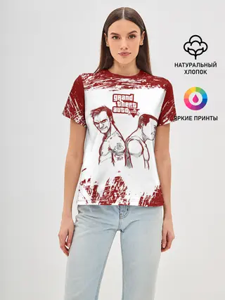 Женская базовая футболка / Тревор vs Майкл | GTA 5