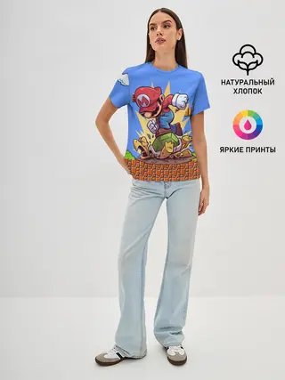 Женская базовая футболка / Марио