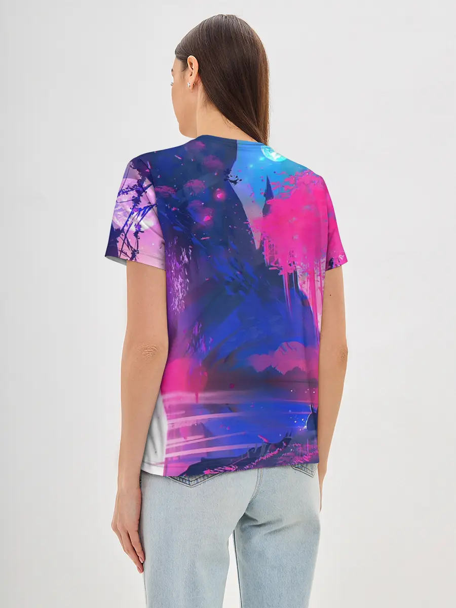 Женская базовая футболка / Неоновые Краски