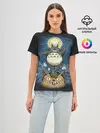 Женская базовая футболка / My Neighbor Totoro кот и заяц