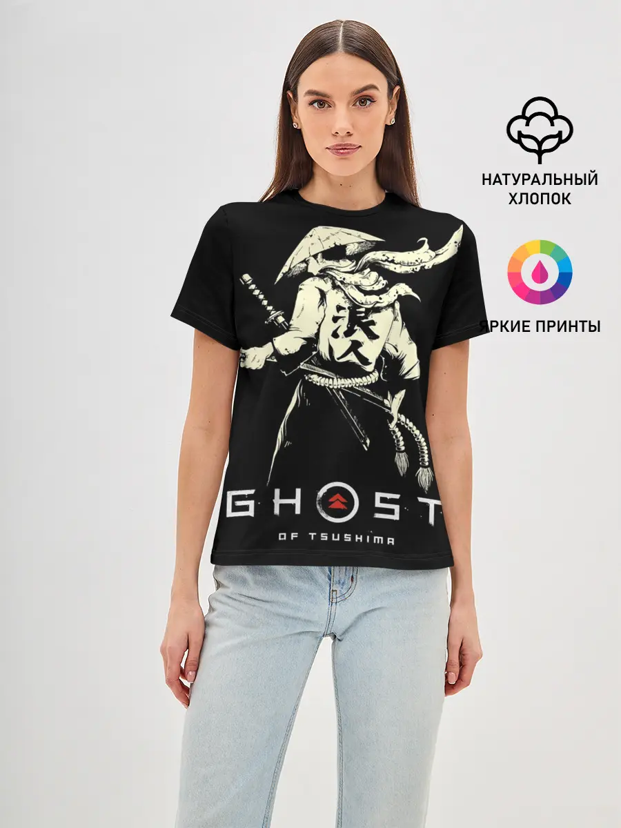 Женская базовая футболка / Ghost of Tsushima Samurai