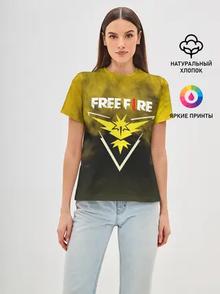 Женская базовая футболка / FREEFIRE | YELLOW SMOKE