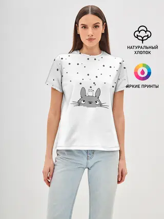 Женская базовая футболка / Totoro The Rain