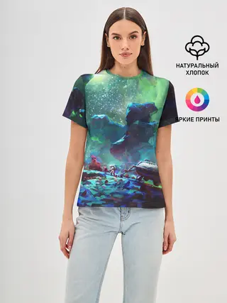 Женская базовая футболка / КОСМОС:КОСМОНАВТ