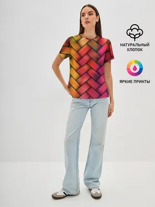 Женская базовая футболка / Colorful weave