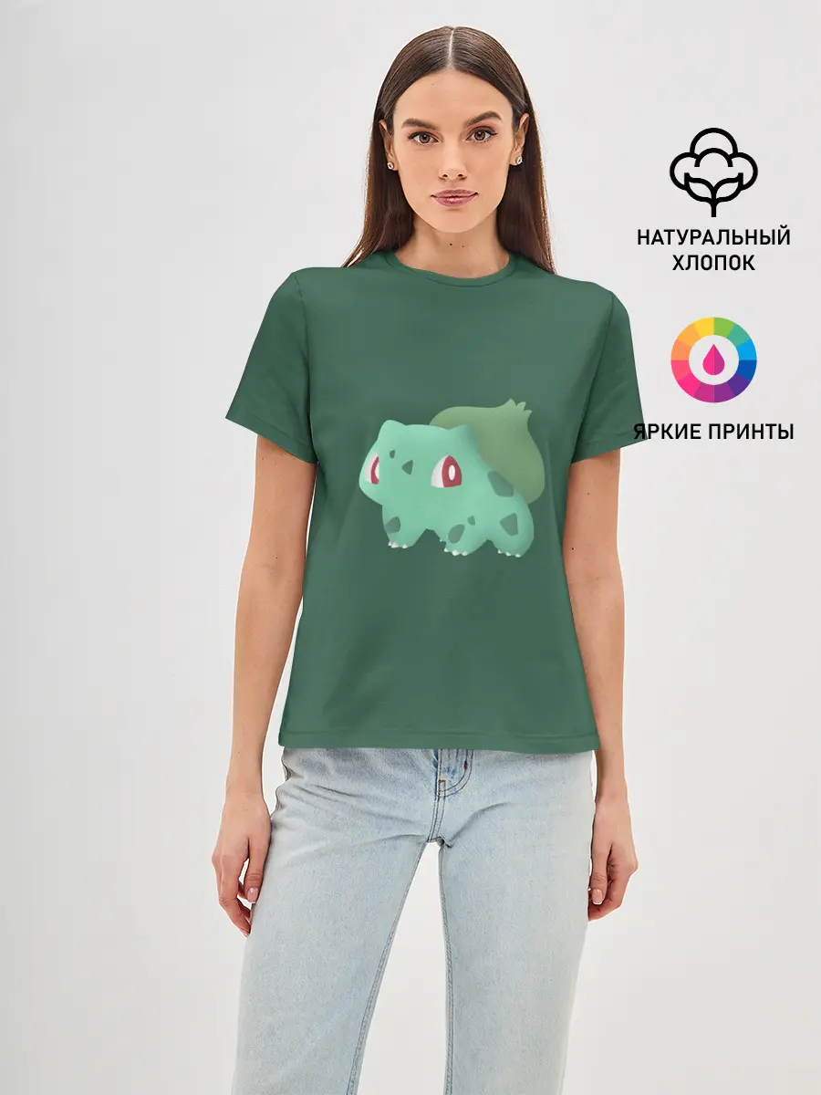 Женская базовая футболка / Pokemon Bulbasaur