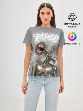 Женская базовая футболка / White Siren Head