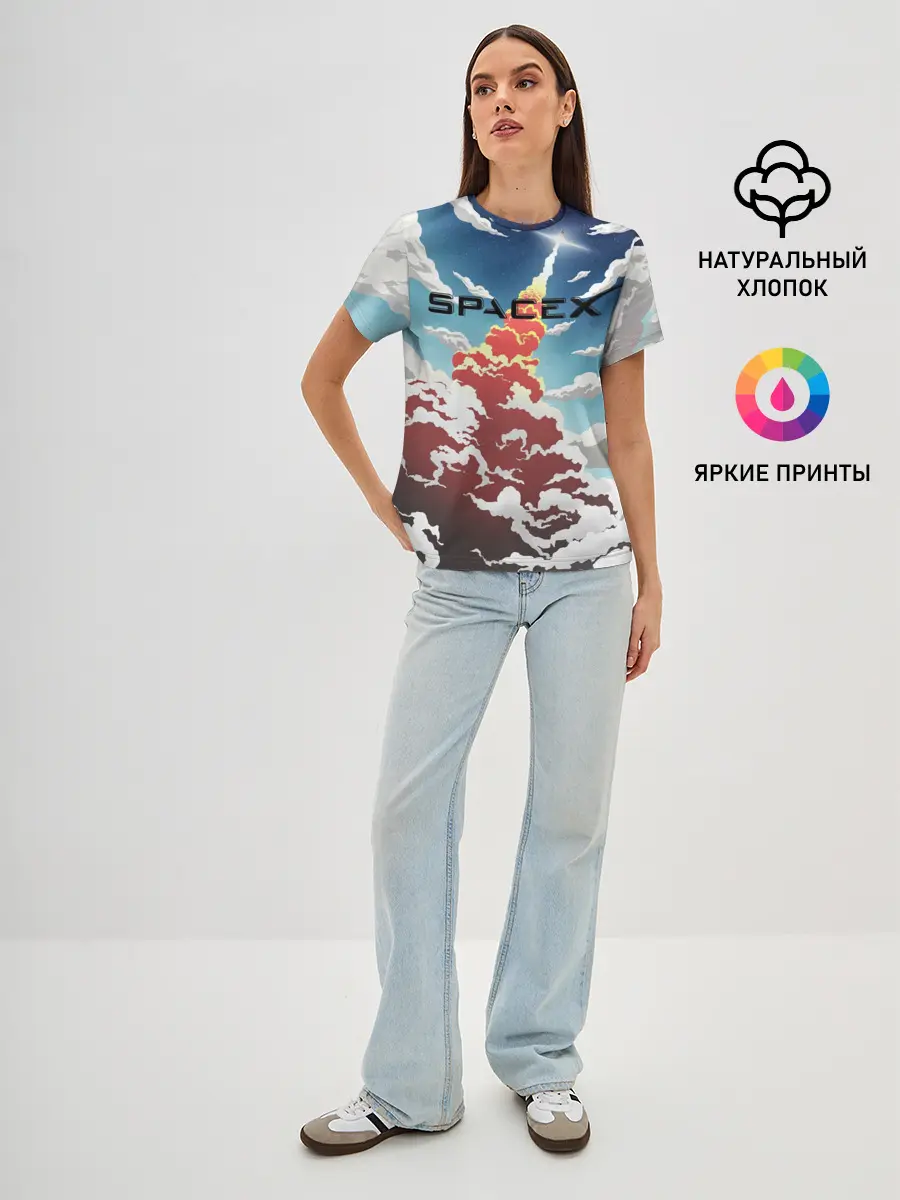 Женская базовая футболка / Ракета | SpaceX