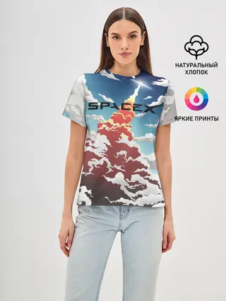 Женская базовая футболка / Ракета | SpaceX