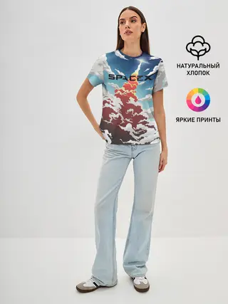 Женская базовая футболка / Ракета | SpaceX