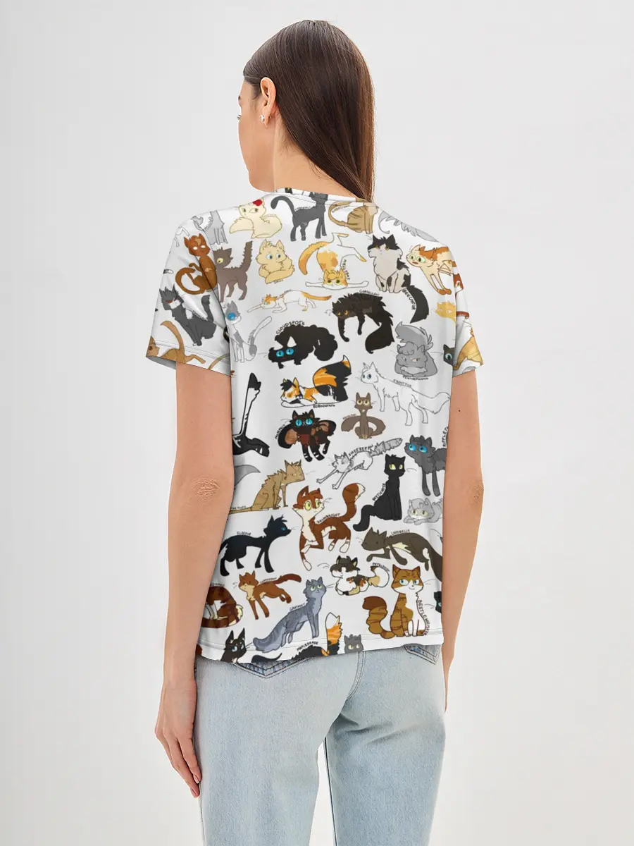 Женская базовая футболка / Котоколлаж 03