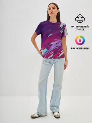 Женская базовая футболка / Мощный градиент