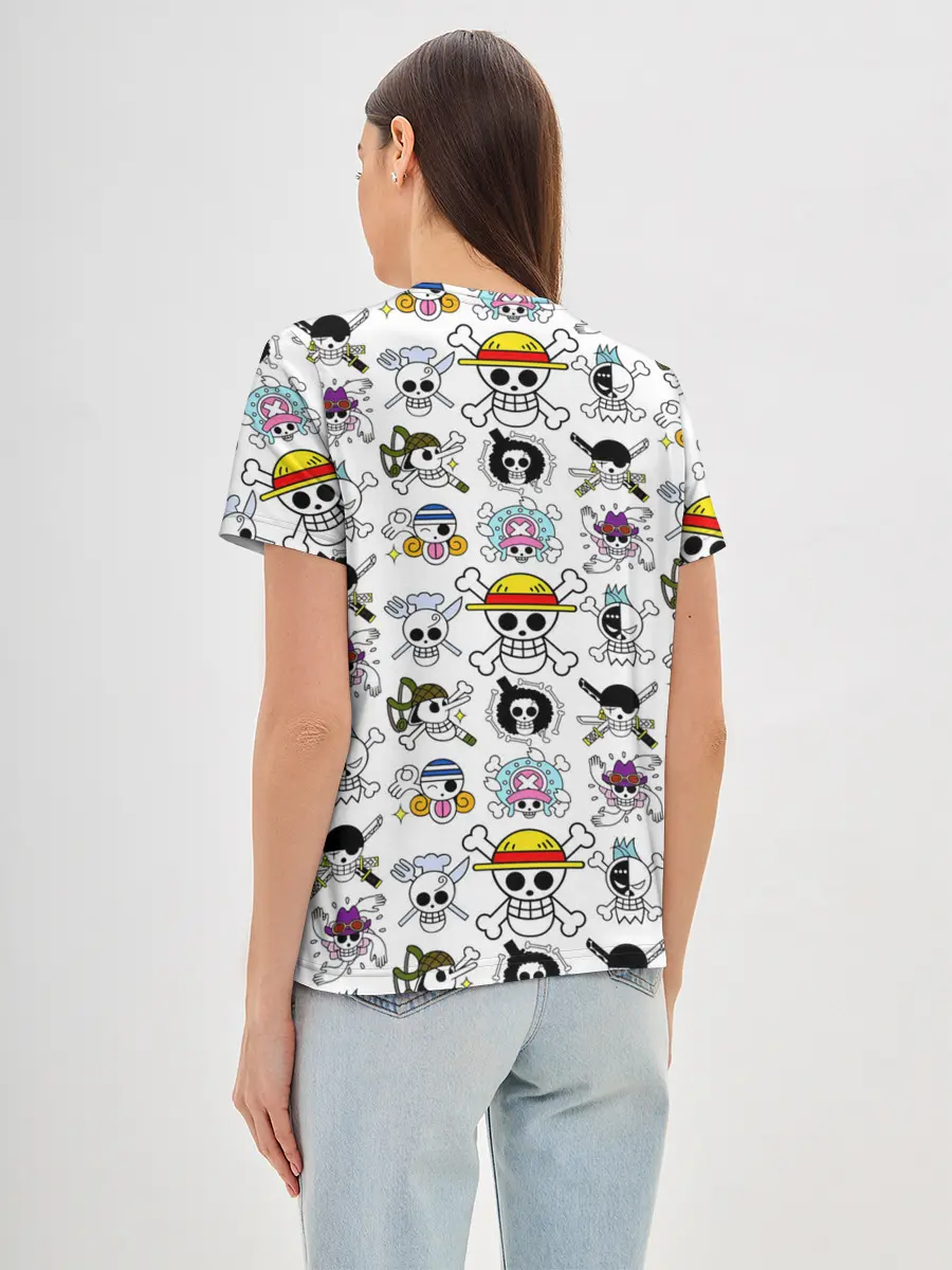 Женская базовая футболка / Веселые Роджеры пиратов Соломенной Шляпы